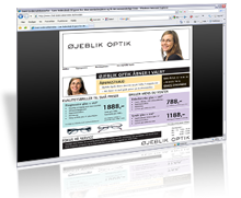 �jeblik Optik | Kunden fik: XHTML og CSS design